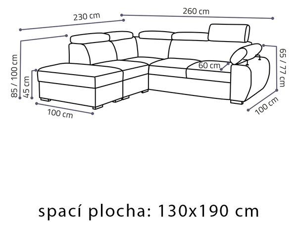 Sedací souprava BASTON | 230x260 cm | rozkládací + úložný prostor | VÝBĚR TKANIN