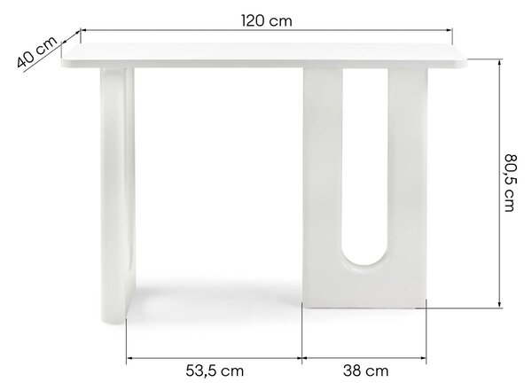 Hector Konzolový stolek Lichi 120 cm bílý