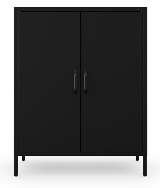 Černá kovová skříňka s policemi na nožičkách VITO Modern 800 x 1015 x 400 mm