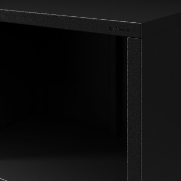Černý kovový regál na knihy MARIO Modern 500 x 1800 x 350 mm