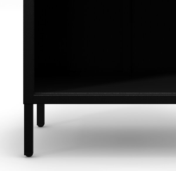 Černý kovový regál na knihy MARIO Modern 500 x 1800 x 350 mm