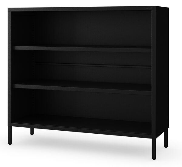 Černý kovový regál s policemi LUCA Modern 1000 x 900 x 350 mm