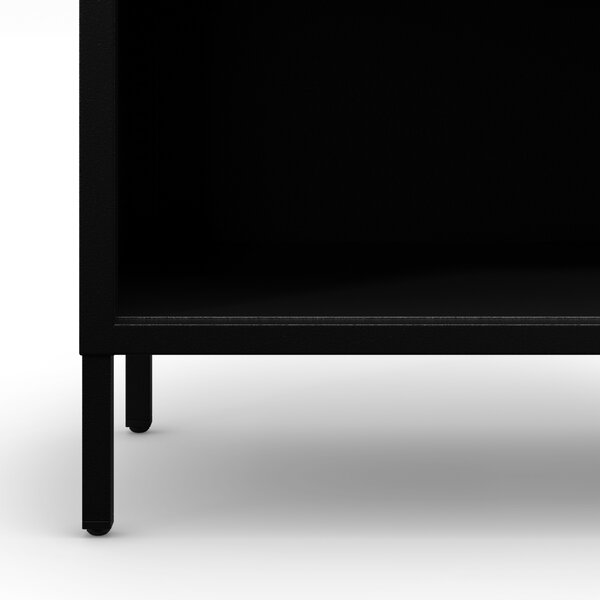 Černý kovový regál s policemi LUCA Modern 1000 x 900 x 350 mm
