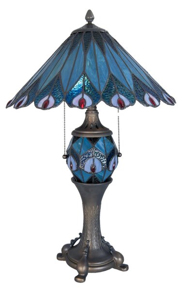 Stolní lampa Tiffany Peacock - Ø 40*68 cm - Clayre & Eef