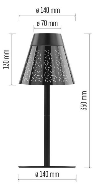 EMOS LED stolní lampa GRACE, nabíjecí, IP44 1538200000
