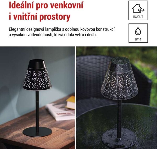 EMOS LED stolní lampa GRACE, nabíjecí, IP44 1538200000