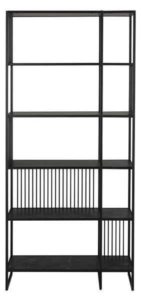 Černá knihovna v dekoru kamene 85x185 cm Strington – Actona