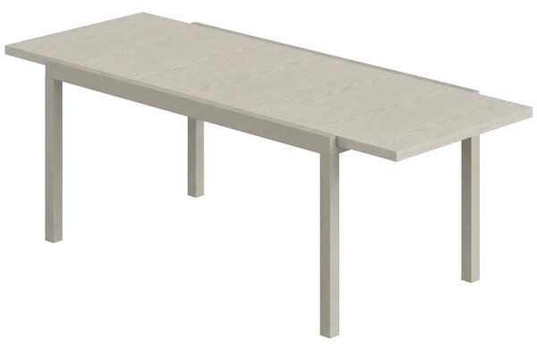 Outsunny rozkládací zahradní stůl, 154–214 × 85 × 75 cm, hliníkový jídelní stůl pro 8–10 osob, obdélníkový stůl na balkon/terasu s dekorem dřeva, odol