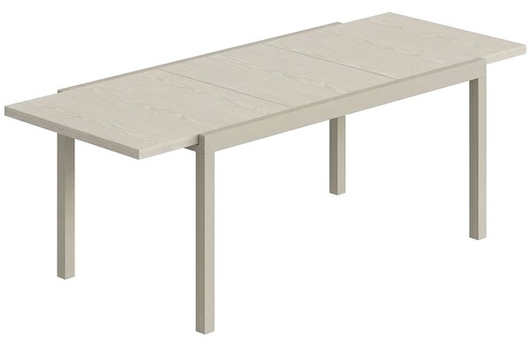 Outsunny rozkládací zahradní stůl, 154–214 × 85 × 75 cm, hliníkový jídelní stůl pro 8–10 osob, obdélníkový stůl na balkon/terasu s dekorem dřeva, odol