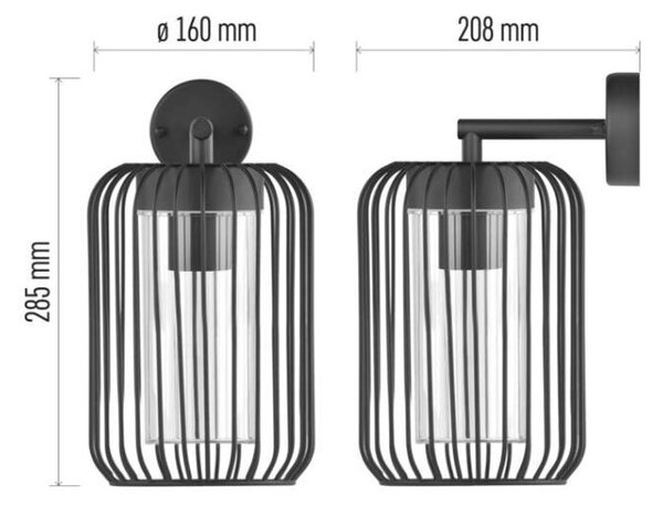 EMOS LED zahradní nástěnné svítidlo, 20,8 x 16 x 28,5 cm, 1 x E27, 15 W 1554000000