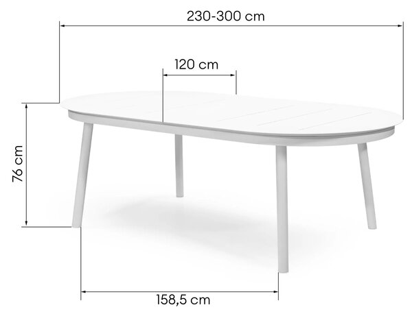 Hector Rozkládací zahradní stůl Marinelli 230/300 cm bílý
