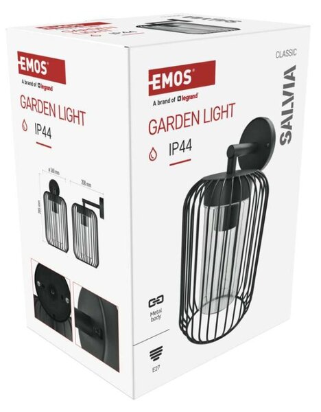 EMOS LED zahradní nástěnné svítidlo, 20,8 x 16 x 28,5 cm, 1 x E27, 15 W 1554000000