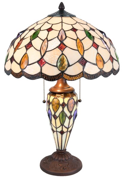 Stolní lampa Tiffany Sun stones - 40*60cm 2x E27/60W - Clayre & Eef