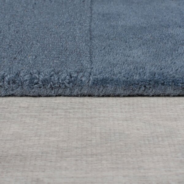 Tmavě modrý ručně tkaný vlněný běhoun 60x230 cm Checkerboard – Flair Rugs