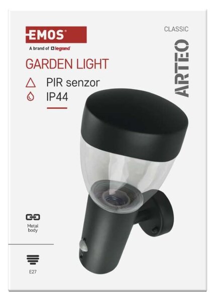 EMOS LED zahradní nástěnné svítidlo, 16,4 x 12 x 29,5 cm, 1 x E27, 15 W 1554000003