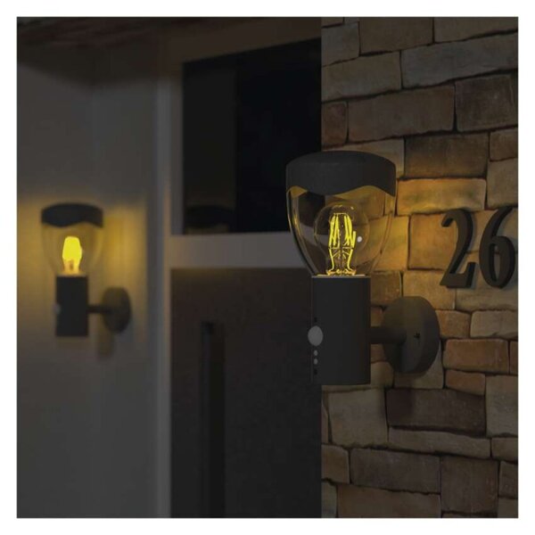 EMOS LED zahradní nástěnné svítidlo, 16,4 x 12 x 29,5 cm, 1 x E27, 15 W 1554000003
