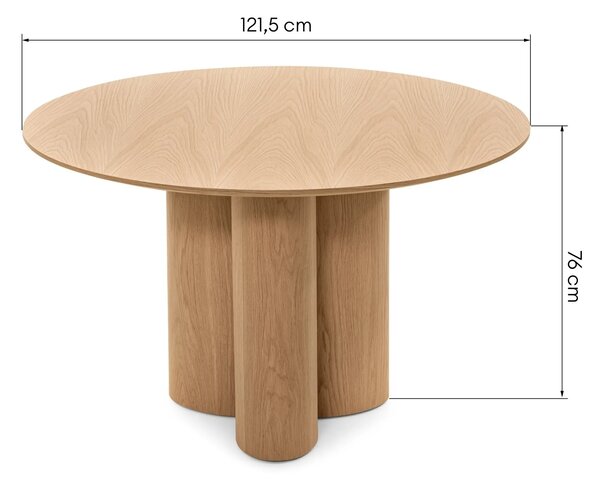 Hector Jídelní stůl kulatý Avas 121 cm dub přírodní