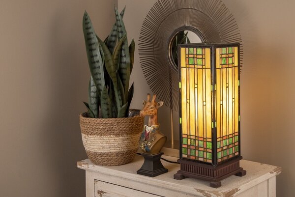 Stolní lampa Tiffany - 18*45 cm 1x E27 / Max 60W - Clayre & Eef