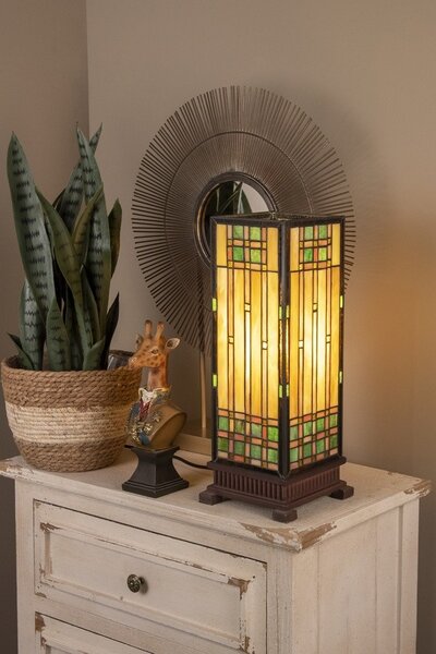Stolní lampa Tiffany - 18*45 cm 1x E27 / Max 60W - Clayre & Eef