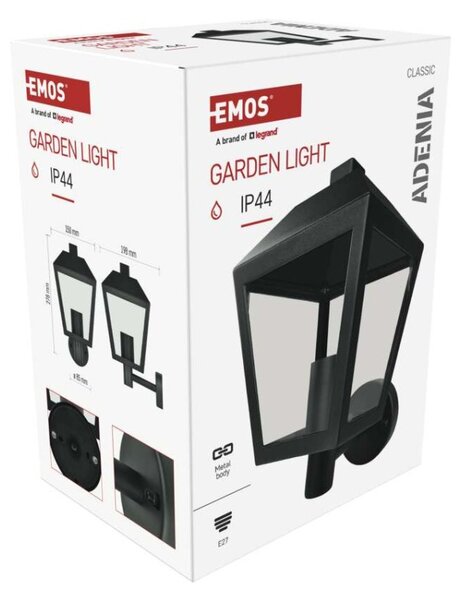 EMOS LED zahradní nástěnné svítidlo, 19,8 x 15 x 27,8 cm, 1 x E27, 15 W 1554000004