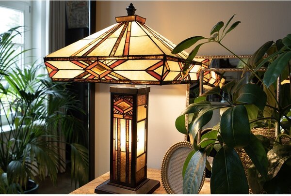Stolní lampa Tiffany Therese - 42*71 cm 2x E27 / Max 60W & 1x E14 / Max 40W - Clayre & Eef