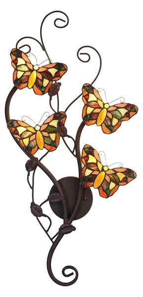 Nástěnná lampa Tiffany Papillons - 32*68 cm G4/4*2W