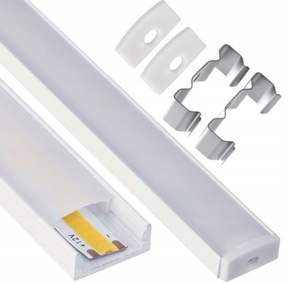 BERGE LED hliníkový profil 2m bílý přisazený - sada