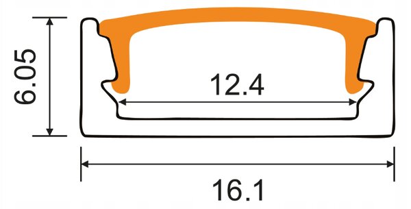 BERGE LED hliníkový profil 2m bílý přisazený - sada