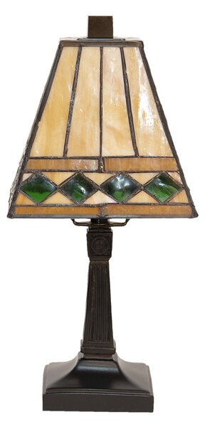 Béžová stolní lampa Tiffany Pyramid - Ø 20*30 cm - Clayre & Eef