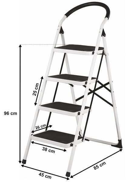 4Home Skládací ocelové schůdky Steps, 4 stupně, 4 stupně
