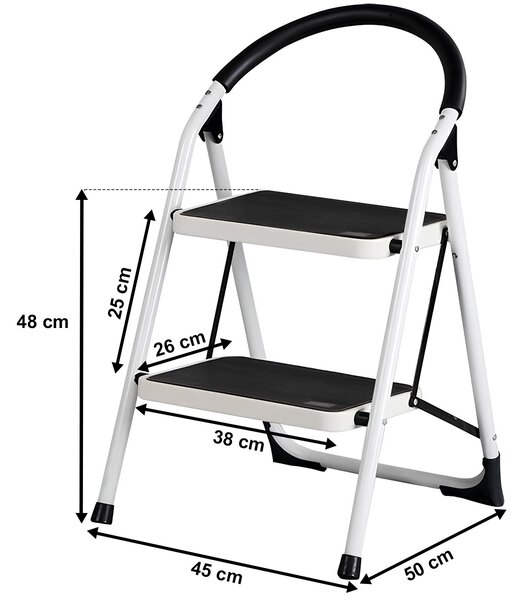 4Home Skládací ocelové schůdky Steps, 2 stupně, 2 stupně
