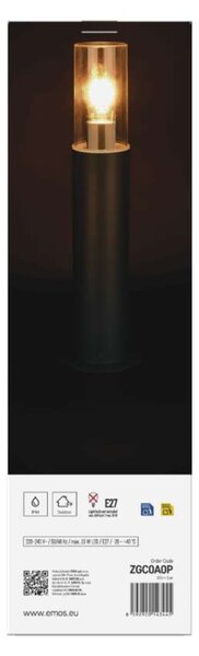 EMOS LED zahradní sloupkové svítidlo, 14 x 14 x 50 cm, 1 x E27, 15 W 1554002002