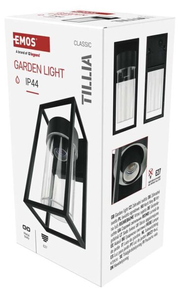 EMOS LED zahradní nástěnné svítidlo, 12,8 x 11 x 27 cm, 1 x E27, 15 W 1554000012