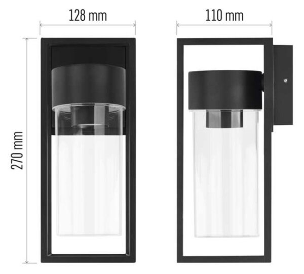 EMOS LED zahradní nástěnné svítidlo, 12,8 x 11 x 27 cm, 1 x E27, 15 W 1554000012