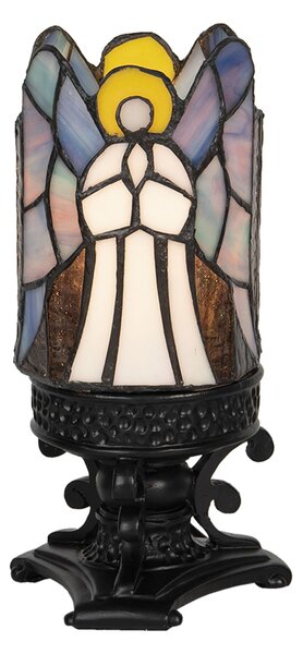Vitrážová stolní lampa Tiffany Ange – Ø 14*21 cm E14/max 1*25W - Clayre & Eef