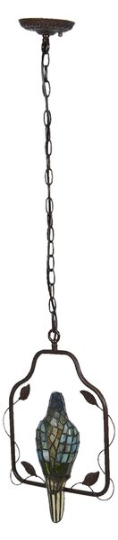Závěsné vitrážové světlo Tiffany v designu papouška – 40*26*86 cm E14/max 1*25W - Clayre & Eef
