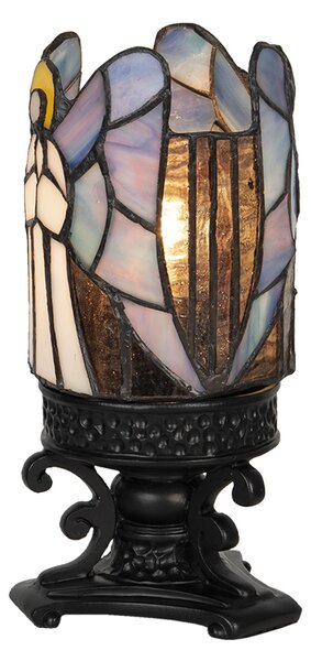 Vitrážová stolní lampa Tiffany Ange – Ø 14*21 cm E14/max 1*25W - Clayre & Eef