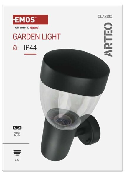 EMOS LED zahradní nástěnné svítidlo, 16,4 x 12 x 23 cm, 1 x E27, 15 W 1554000001