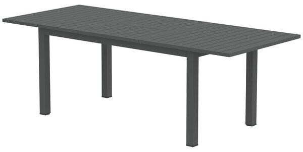 Rozkládací zahradní stůl Outsunny z hliníku 160/220x90 cm, odolný vůči povětrnostním vlivům, stůl na balkon, protiskluzový bufetový stůl pro 6-8 osob