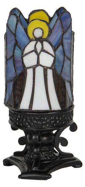 Vitrážová stolní lampa Tiffany Ange – Ø 14*21 cm E14/max 1*25W - Clayre & Eef