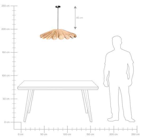Závěsná lampa SABOGAL Proutí Přírodní