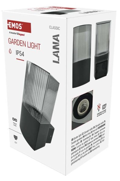 EMOS LED zahradní nástěnné svítidlo, 11,9 x 10,6 x 21,8 cm, 1 x E27, 25 W 1554000013
