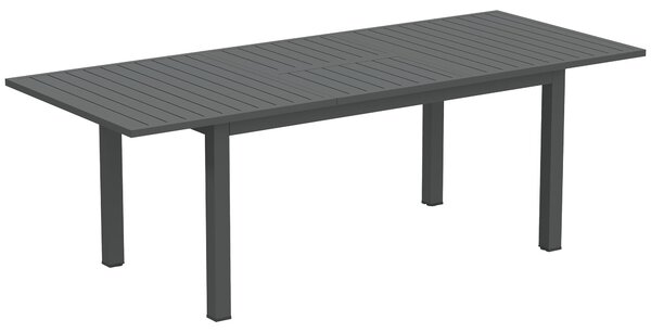 Rozkládací zahradní stůl Outsunny z hliníku 160/220x90 cm, odolný vůči povětrnostním vlivům, stůl na balkon, protiskluzový bufetový stůl pro 6-8 osob