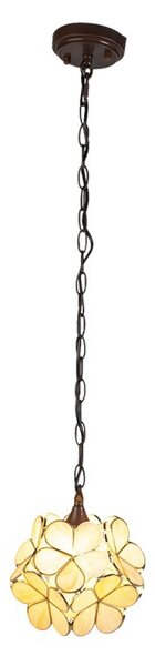 Závěsné žluto krémové světlo Tiffany Bloom - Ø 31*91 cm E14/max 1*40W - Clayre & Eef