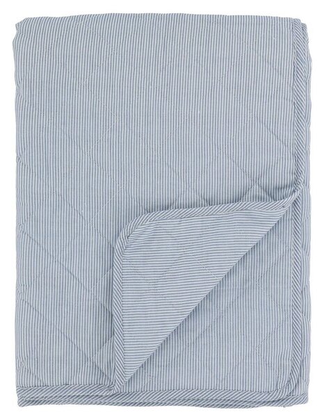 Bílo-modrý pruhovaný bavlněný přehoz Aix Quilt - 130*180 cm - Chic Antique