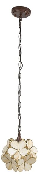 Závěsné žluto krémové světlo Tiffany Bloom - Ø 31*91 cm E14/max 1*40W - Clayre & Eef