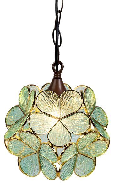 Závěsné modré světlo Tiffany Bloom - Ø 31*90 cm E14/max 1*40W - Clayre & Eef