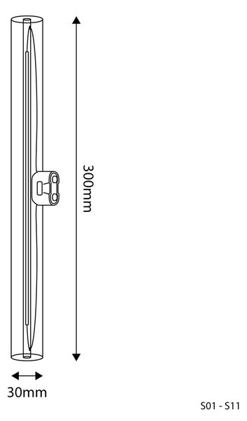 Creative cables Lineární stmívatelná LED žárovka mléčná, d. 30 cm, S14d, 6W