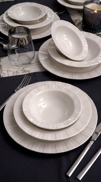 Jídelní sada 18 ks bílá/porcelán