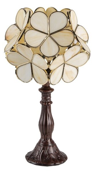 Béžová stolní lampa Tiffany Bloom - 21*21*38 cm E14/max 1*25W - Clayre & Eef